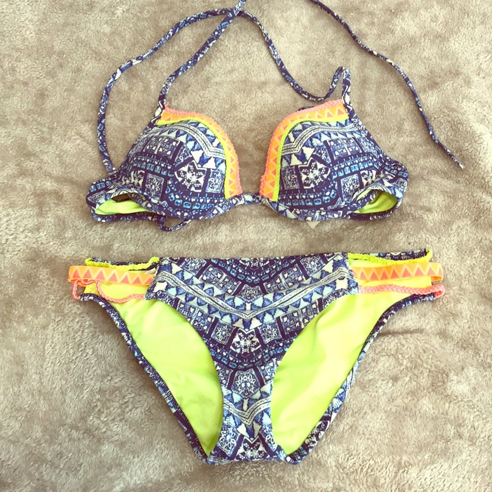 VS Pink Aztec tribal bikini set